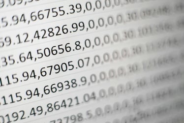 Spreadsheet with numbers representing a slower, more manual process of compliance.